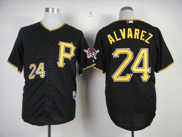 Men Pittsburgh Pirates 24 Alvarez Black MLB Jerseys